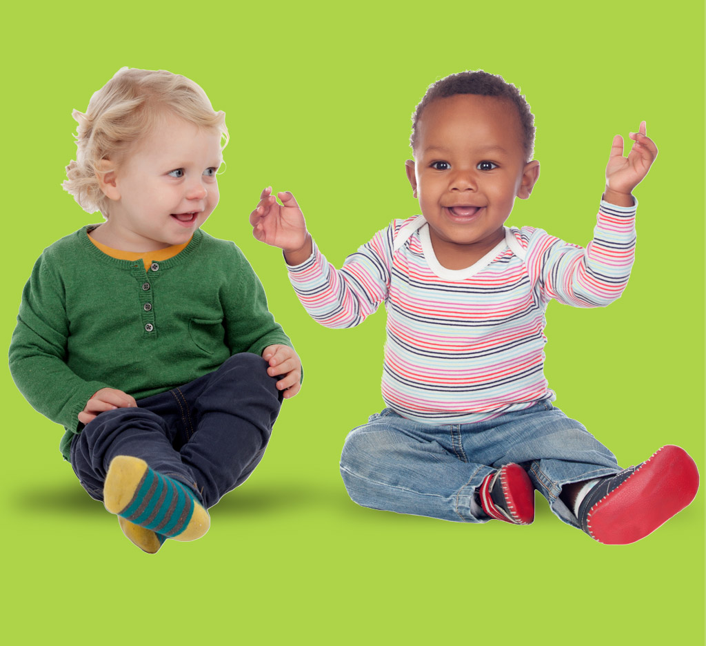 smiling girl playing with ribbons