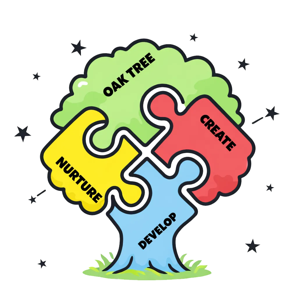 jigsaw puzzle in the shape of a tree