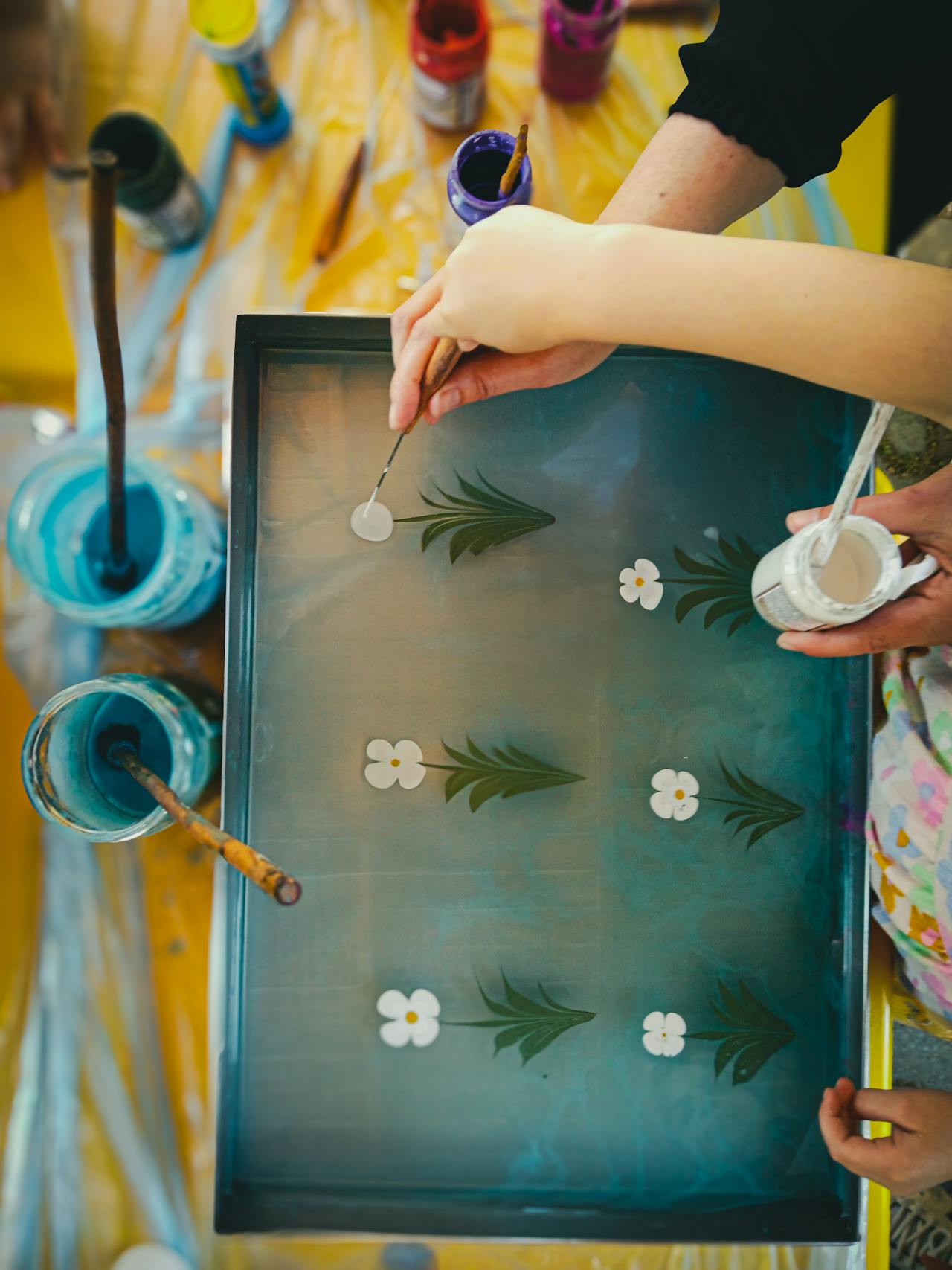 little baby girl playing iwht blocks