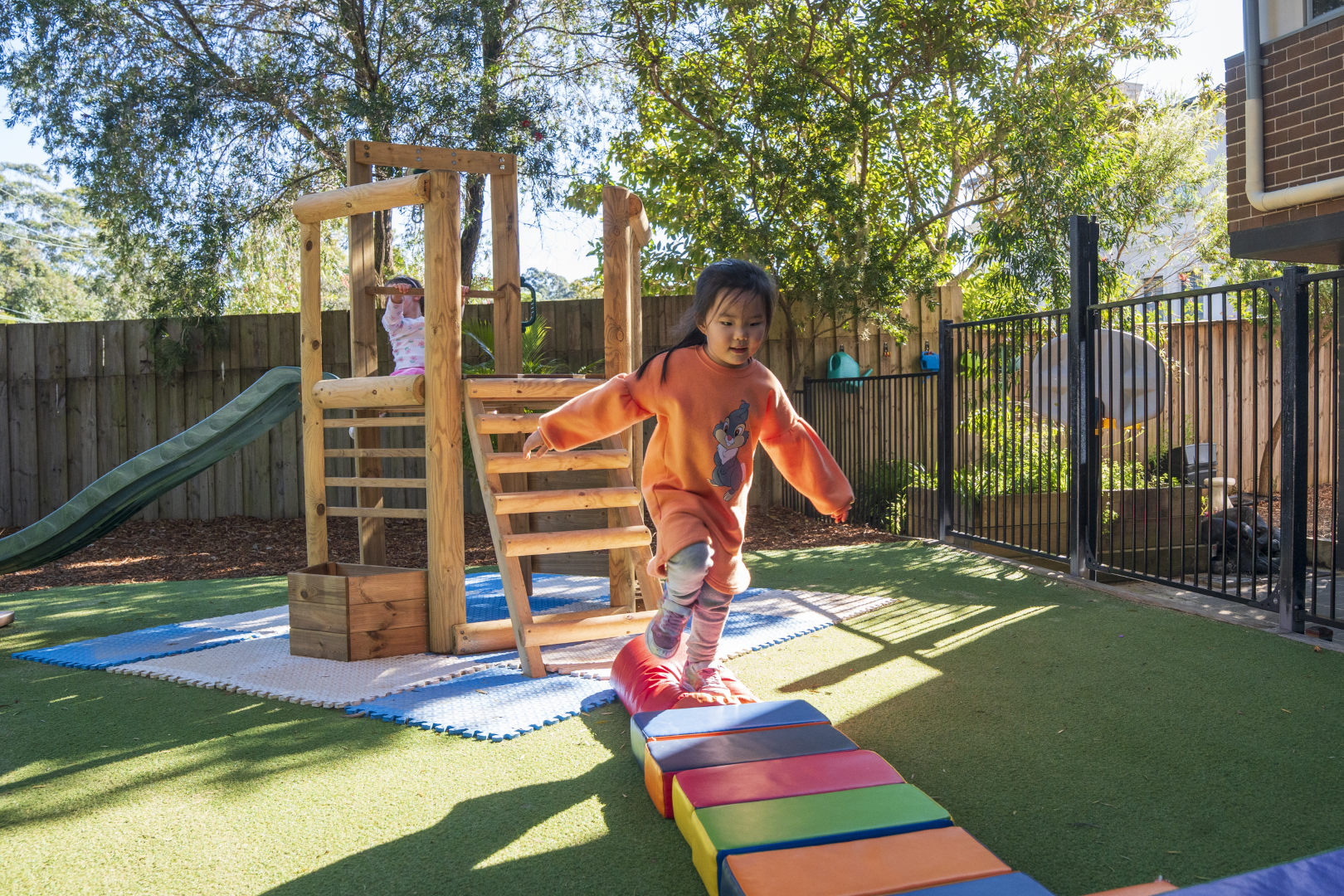 little girl playing outdoor