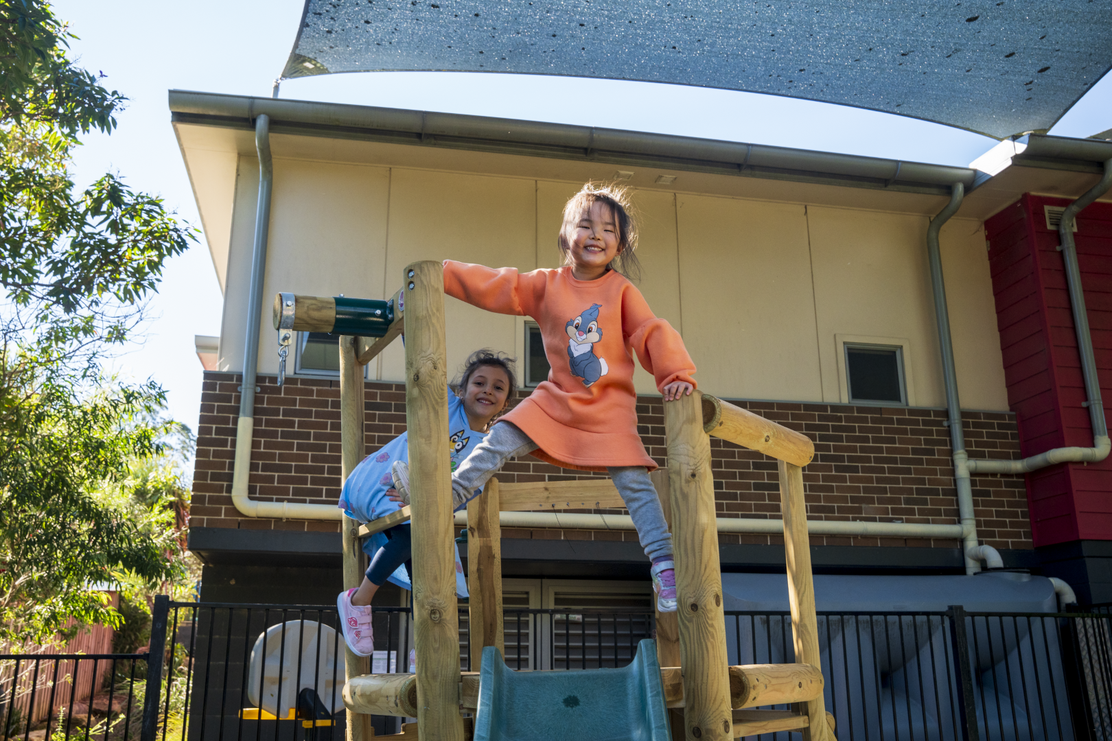 little girls playing outdoor